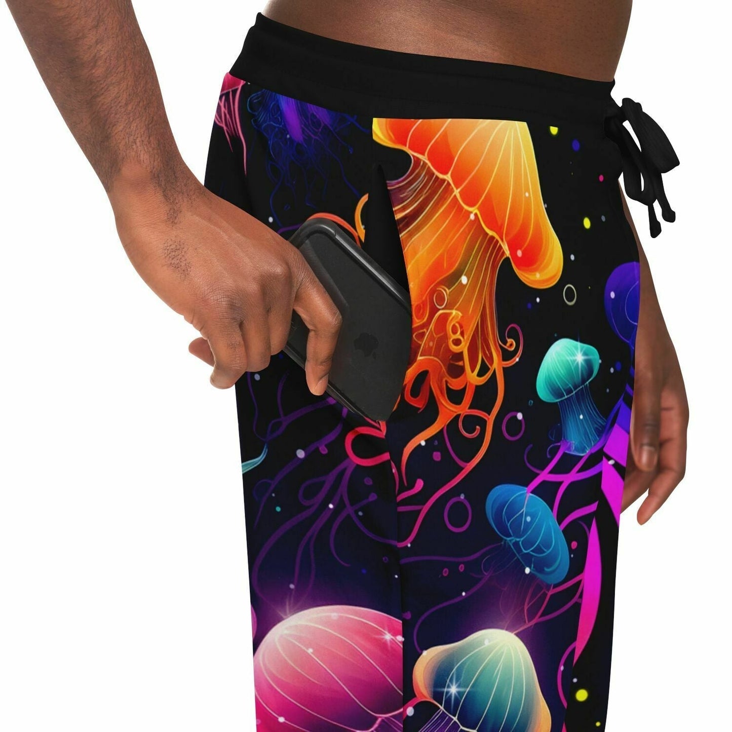 Black Glowing Bioluminescent Rave Joggers