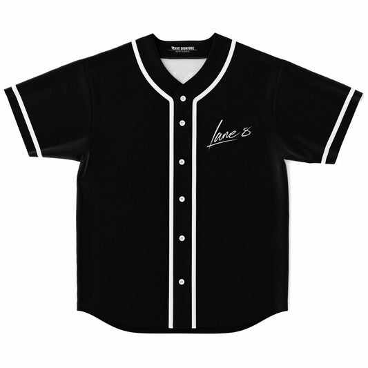 Lane 8 Black Minimal Signature Rave Baseball Jersey