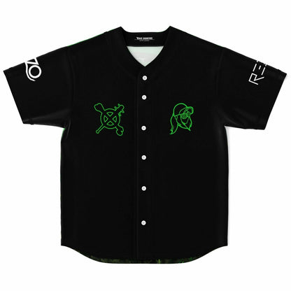 REZZ Black Green Outline Rave Baseball Jersey