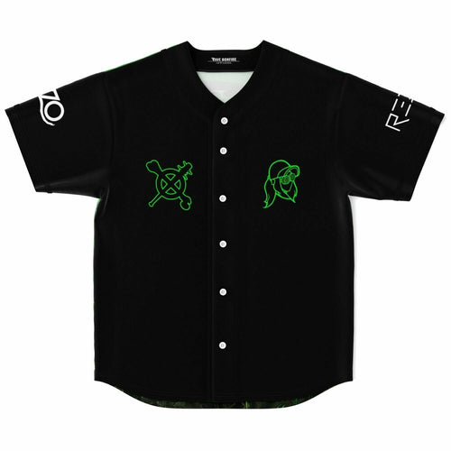 REZZ Black Green Outline Rave Baseball Jersey