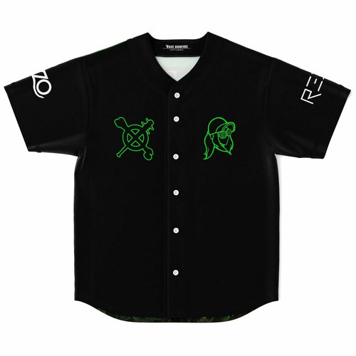 REZZ Black Green Optical Rave Baseball Jersey