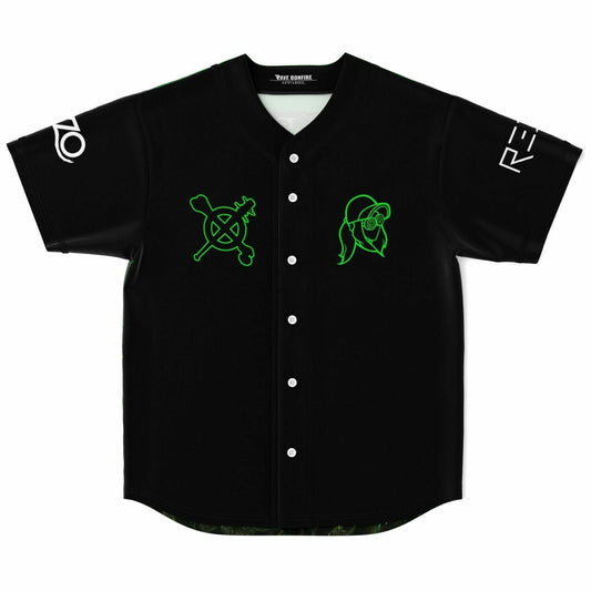 REZZ Black Green Optical Rave Baseball Jersey