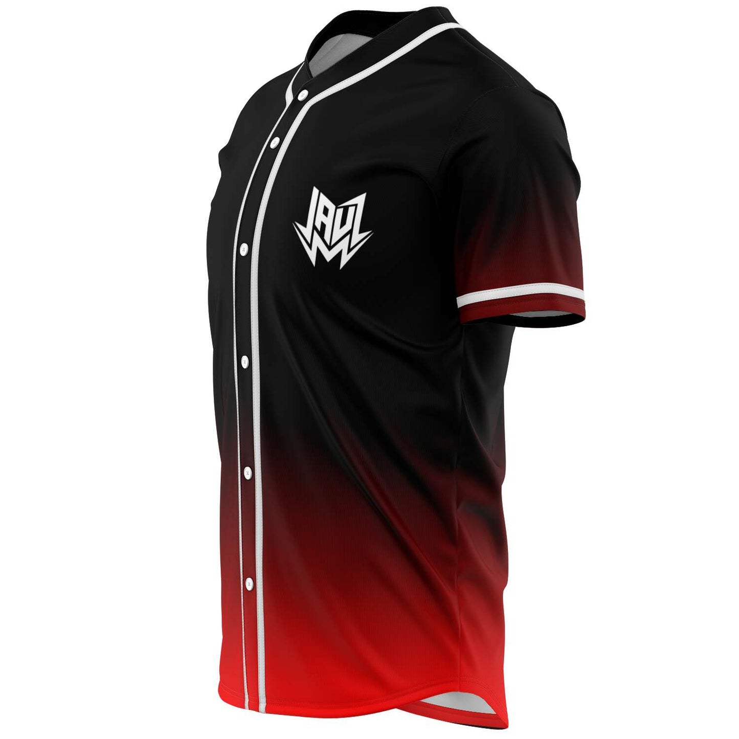 JAUZ Black Bright Red Gradient Rave Baseball Jersey