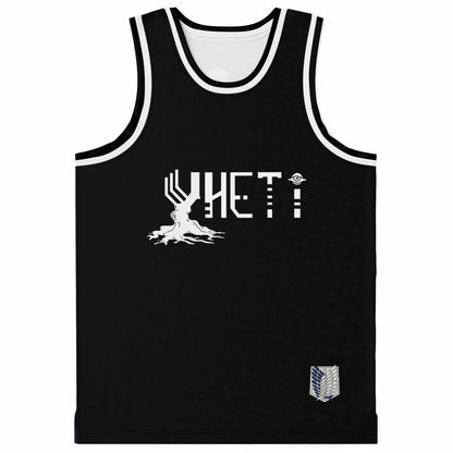 YHETI Black Body Wordmark Rave Basketball Jersey