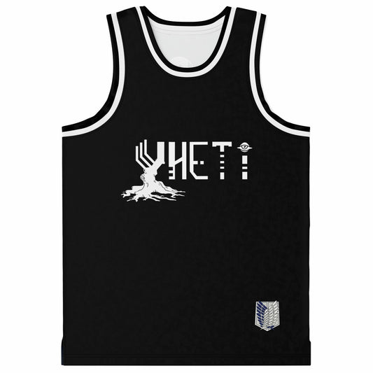 YHETI Black Body Wordmark Rave Basketball Jersey