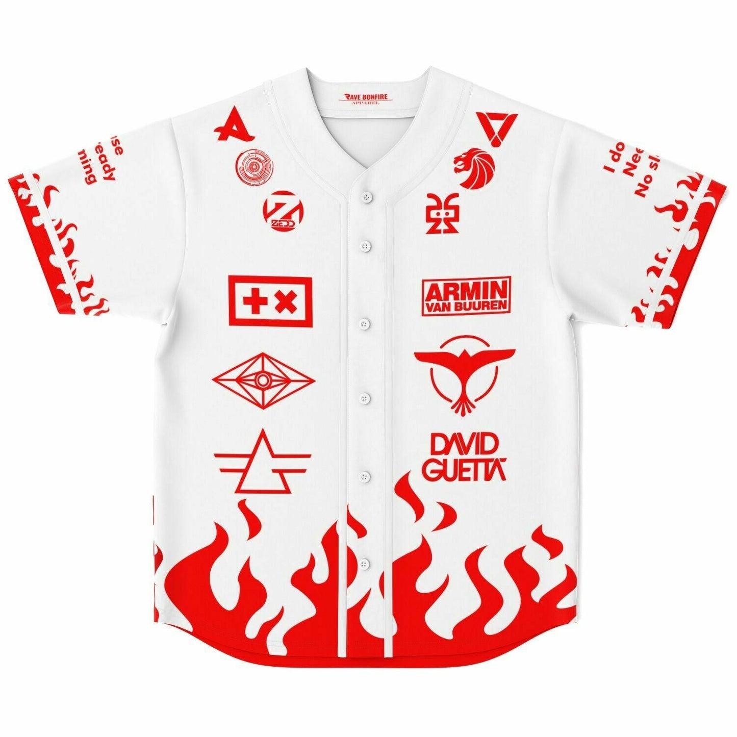 Armin van Buuren White Collage Edm Rave Baseball Jersey