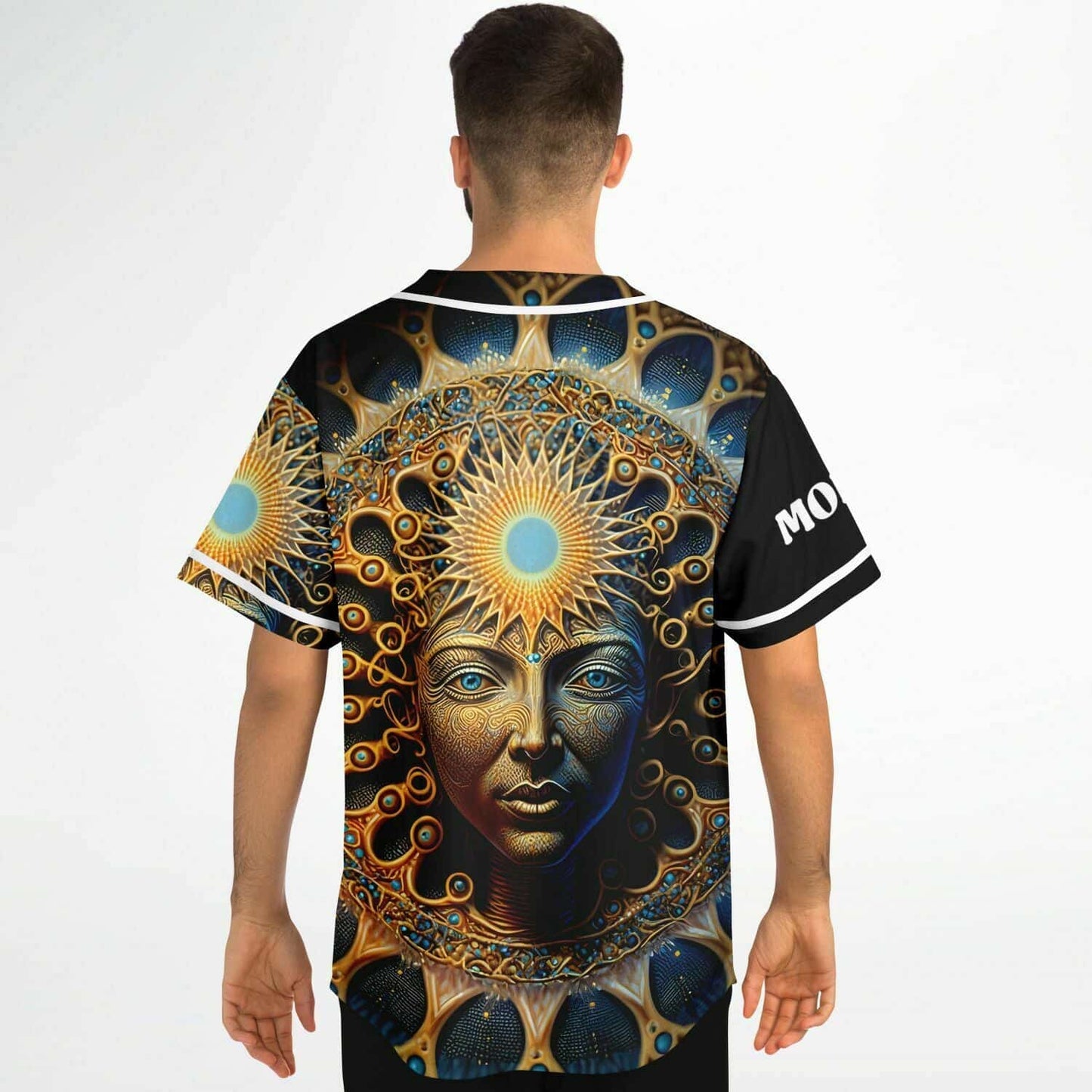 Black Ornate Divine Rave Baseball Jersey