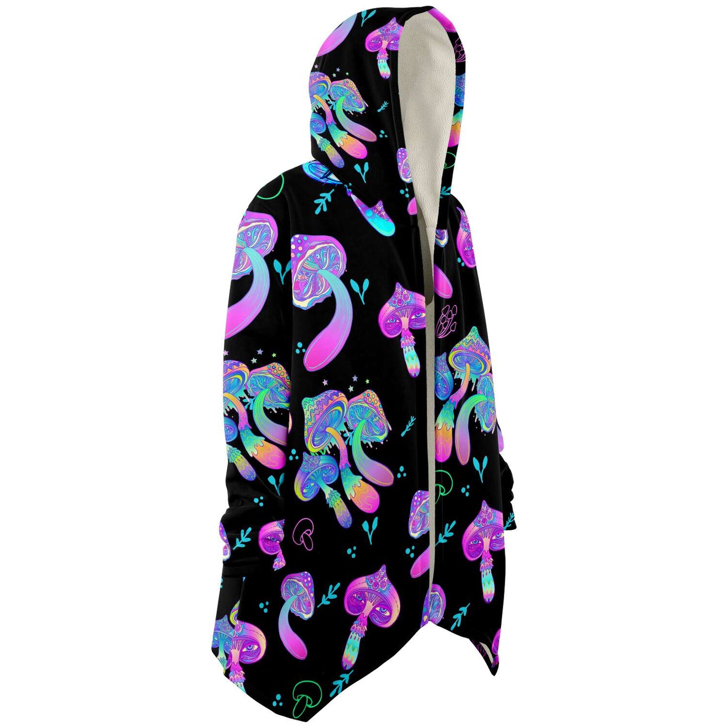 Black Glowing Psychedelic Rave Cloak
