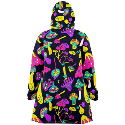 Dark Navy Psychedelic Mushrooms Rave Cloak