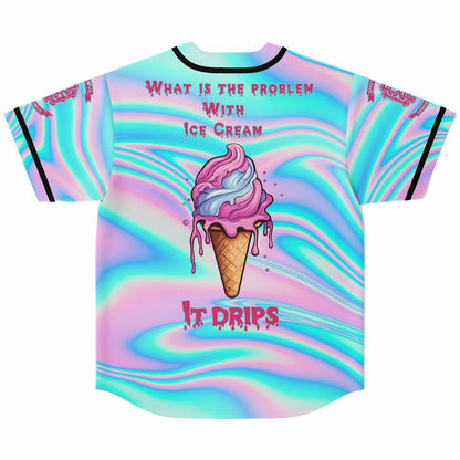 GRiZ Pastel Holographic Iridescent Liquid Rave Baseball Jersey