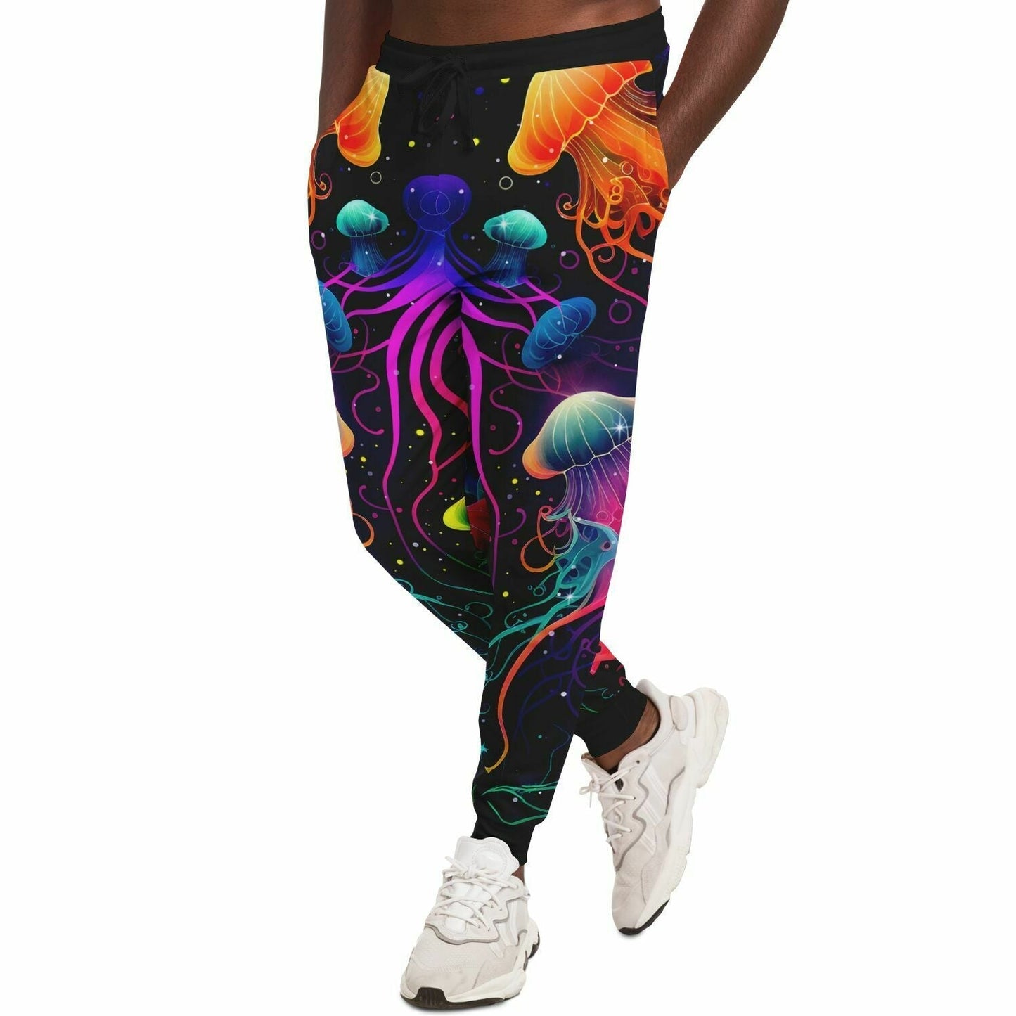 Black Glowing Bioluminescent Rave Joggers