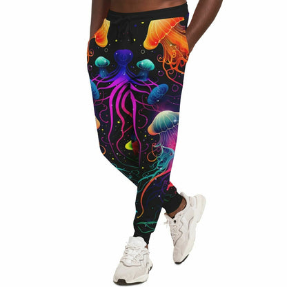 Black Glowing Bioluminescent Rave Joggers