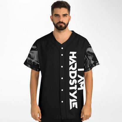 I Am Hardstyle Black Bold Vertical Rave Baseball Jersey
