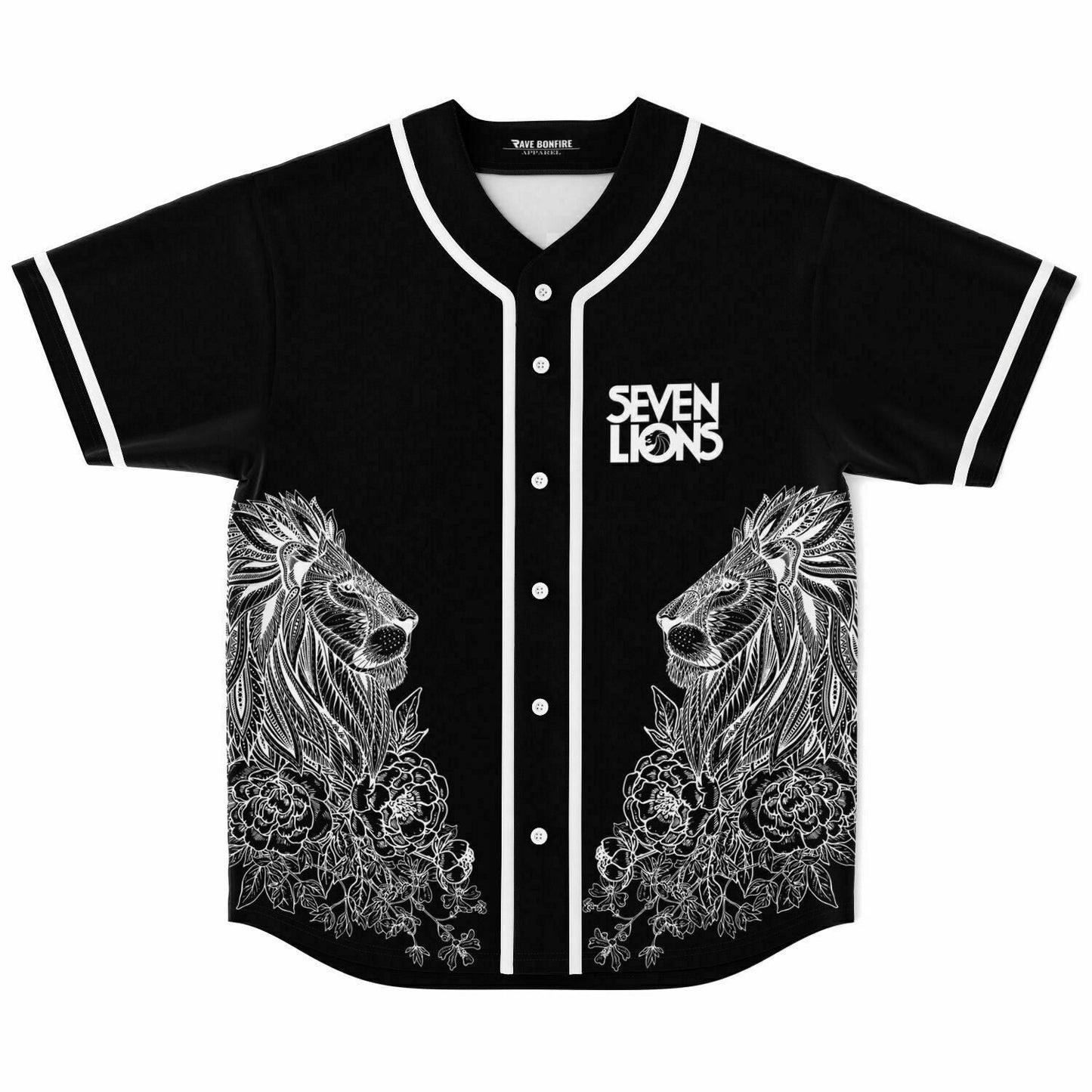 Seven Lions Black Two Mirrored Rave Baseball Jersey