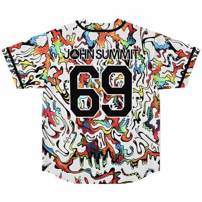John Summit White Abstract Drippy Rave Baseball Jersey