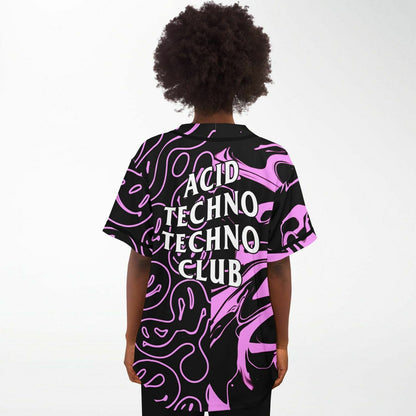 Black Pink Split Rave Baseball Jersey