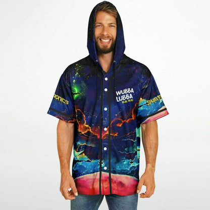 Subtronics Deep Blue Cosmic Galaxy Rave Hooded Baseball Jersey