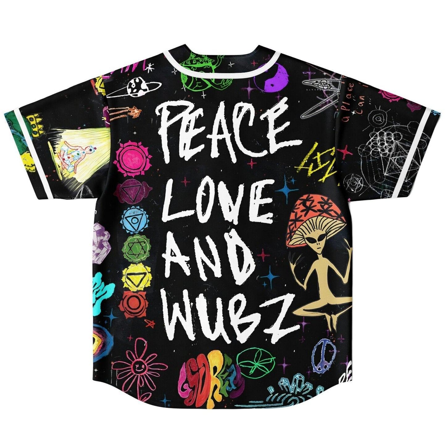 Neon Acid Drip Doodle Reversible Baseball Jersey