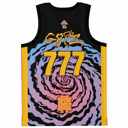 GRIZ Black Hypnotic Spiral Rave Basketball Jersey