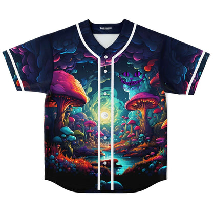 Deep Navy Psychedelic Glowing Rave Baseball Jersey