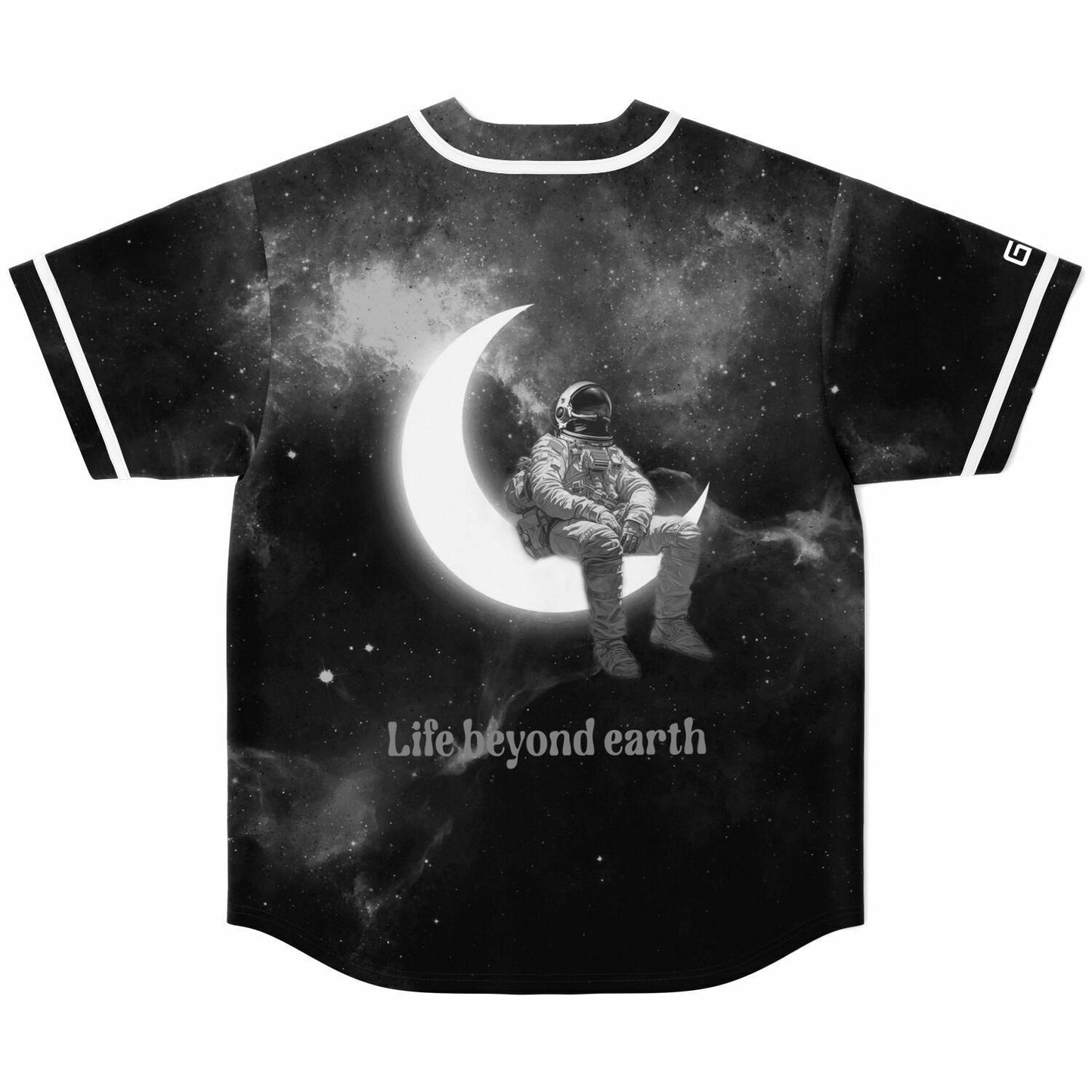 Black White Astronaut Sitting Rave Baseball Jersey