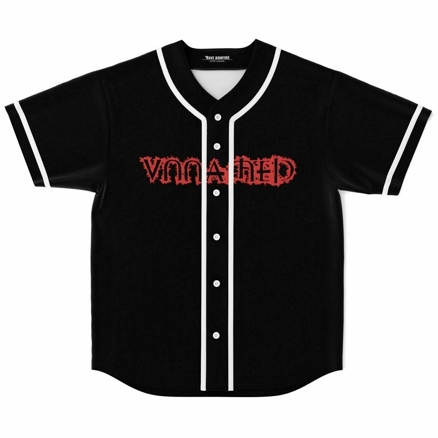 Black Thorny Distressed Rave Baseball Jersey