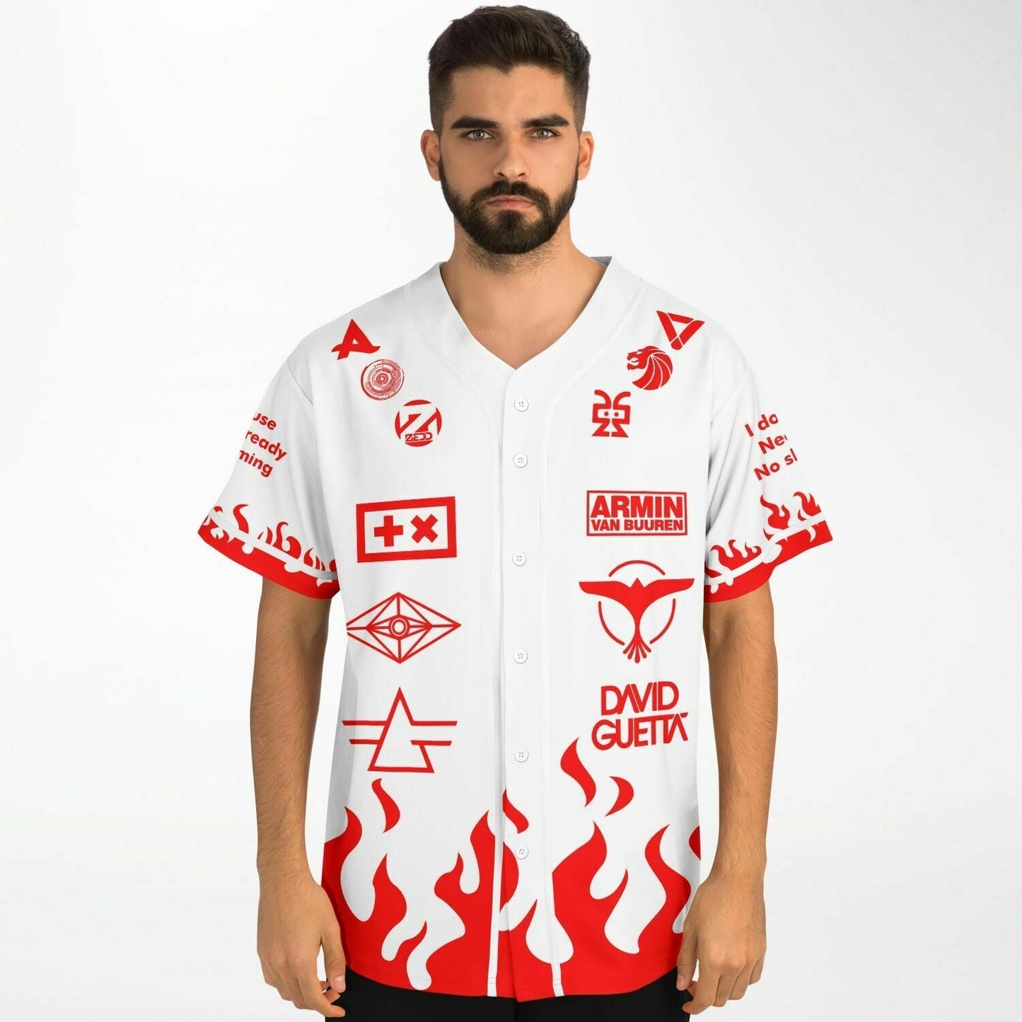 Armin van Buuren White Collage Edm Rave Baseball Jersey