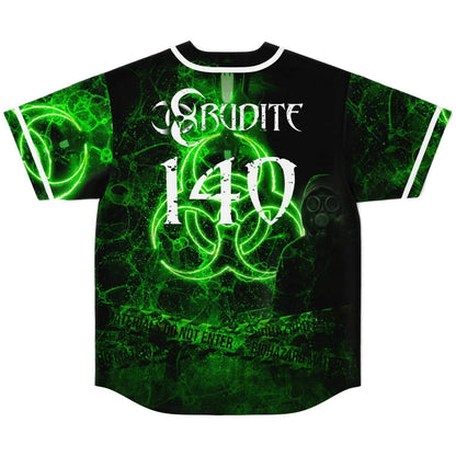Erudite Black Glowing Biohazard Rave Baseball Jersey