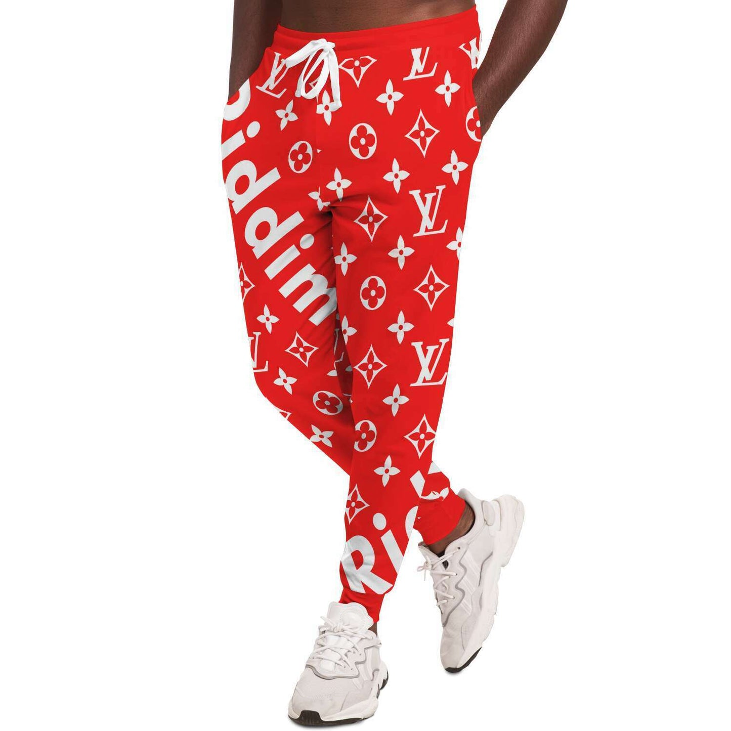 Red Luxury Monogram Rave Joggers