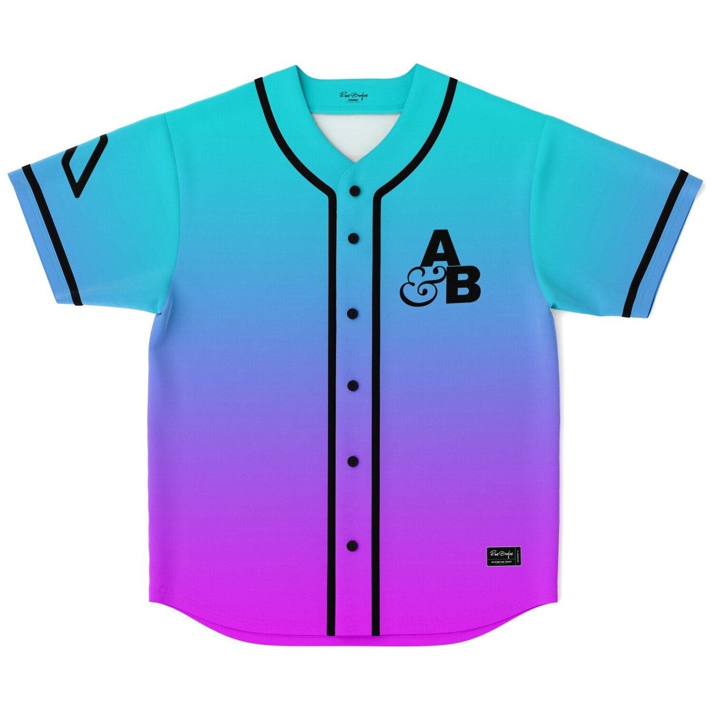 Anjunabeats Teal Purple Minimal Gradient Rave Baseball Jersey