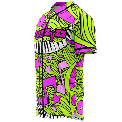 Neon Lime Doodle Music Rave Baseball Jersey