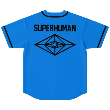 SLANDER Bright Blue ‘Slander’ Brush Rave Baseball Jersey