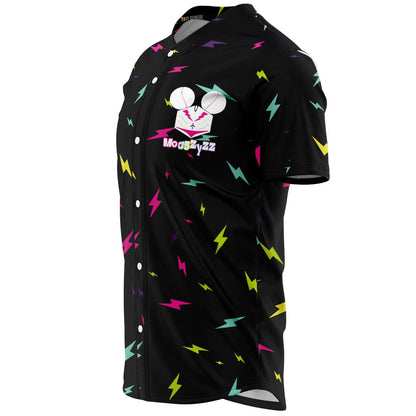 Black Scattered Lightning Rave Baseball Jersey