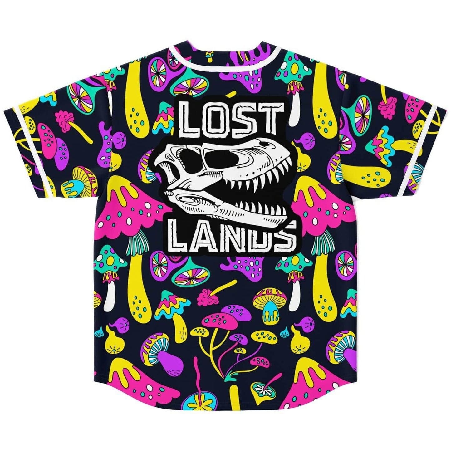 Lost Lands Black Psychedelic Mushrooms Rave Baseball Jersey
