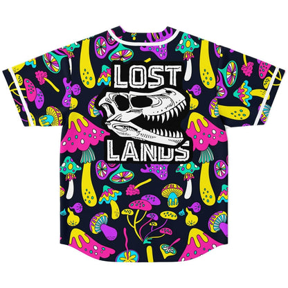 Lost Lands Black Psychedelic Mushrooms Rave Baseball Jersey