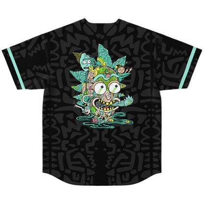 Black Abstract Doodle Rave Baseball Jersey