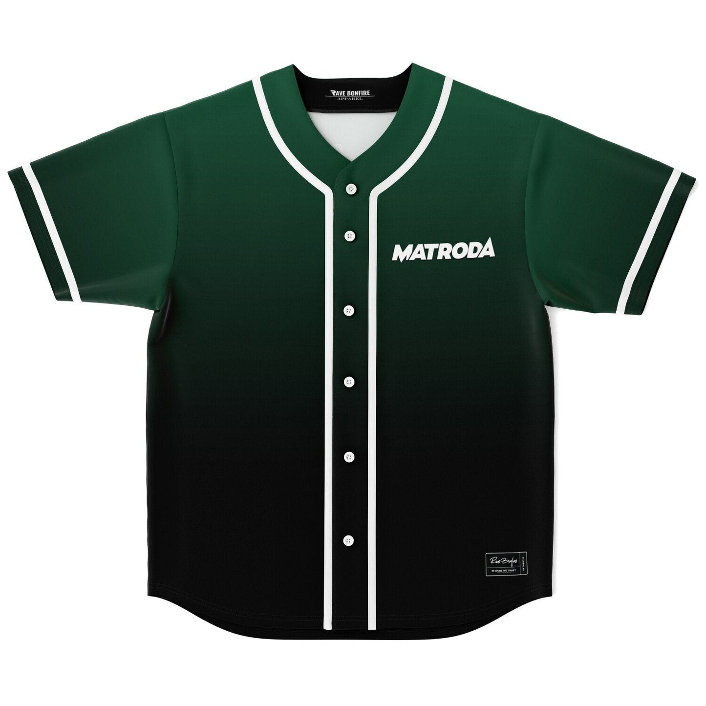 Matroda Dark Forest Green Black Rave Baseball Jersey