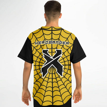 Excision Yellow Spider Web Rave Baseball Jersey