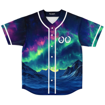 Deep Blue Aurora Borealis Rave Baseball Jersey