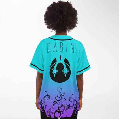 DABIN Turquoise Black Floral Rave Baseball Jersey