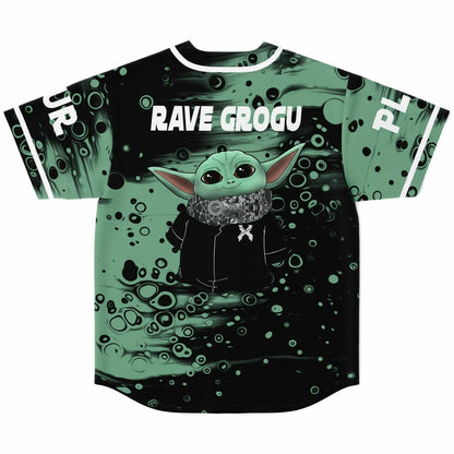 Sage Green Abstract Bubble Rave Baseball Jersey