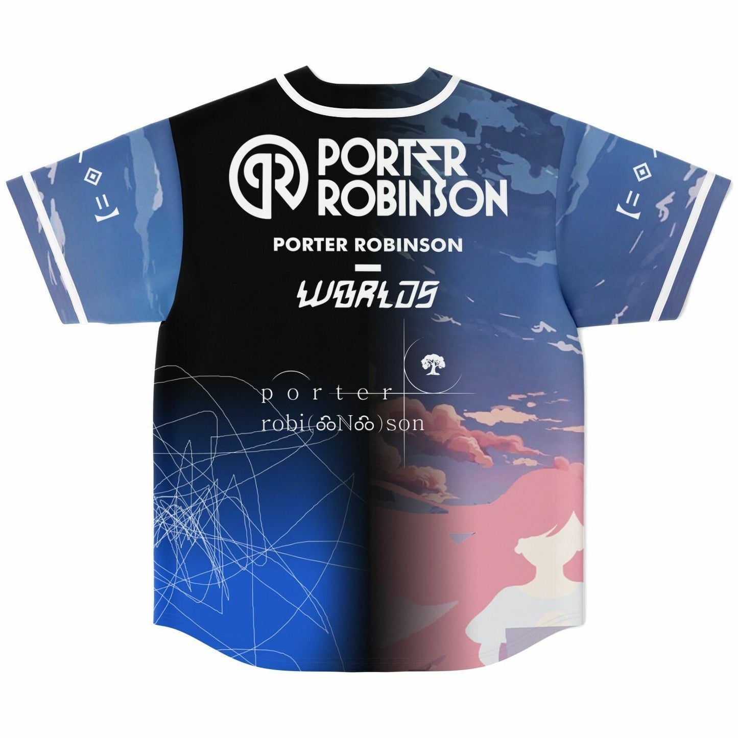 Porter Robinson Sky Blue Anime Rave Baseball Jersey