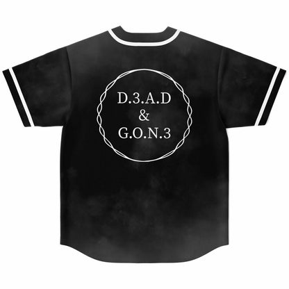 Black Smoky Grungy Wash Rave Baseball Jersey