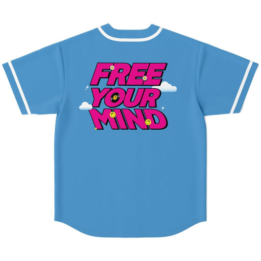 Sky Blue Bubbly Slogan Rave Baseball Jersey