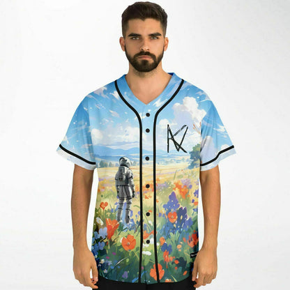 Kaivon Sky Blue Astronaut Standing Rave Baseball Jersey