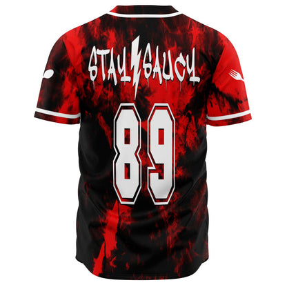 Spag Heddy Red Black Smoky Tie Rave Baseball Jersey