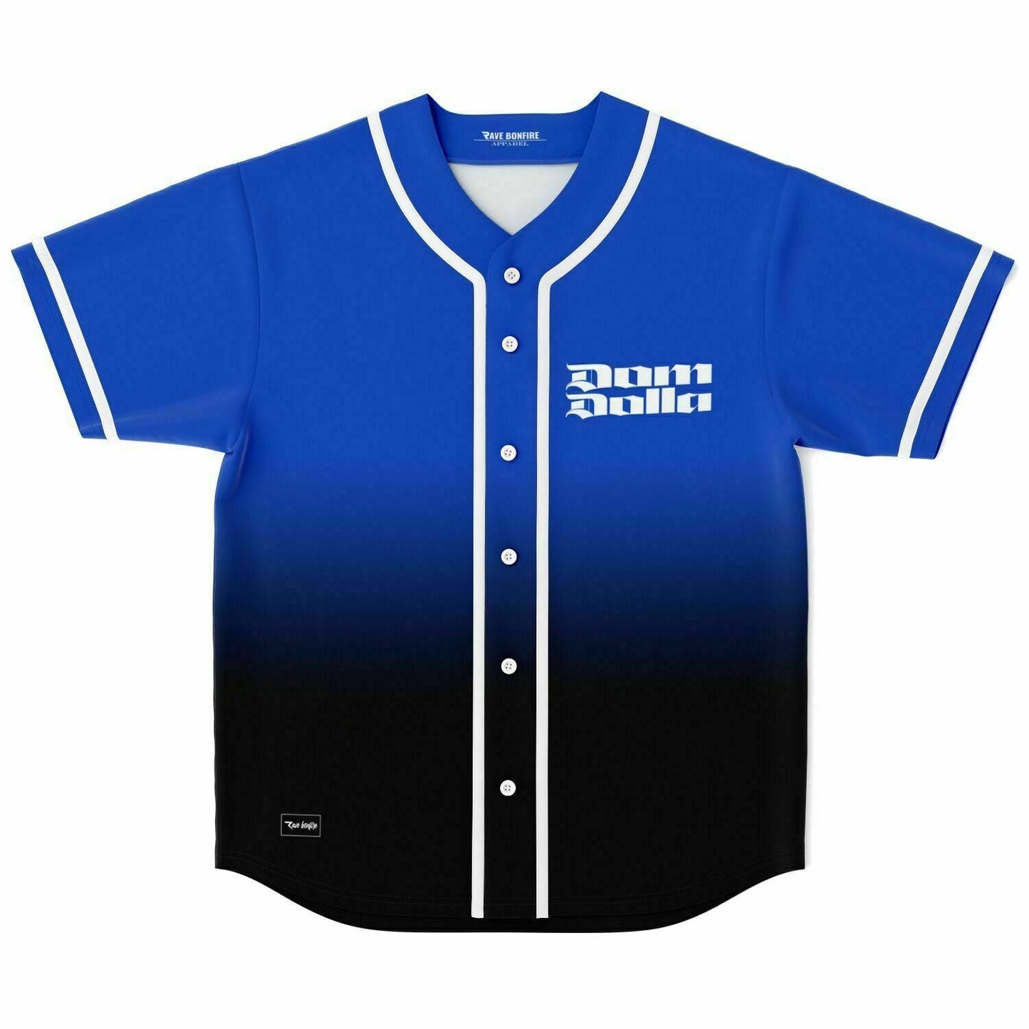 Dom Dolla Royal Blue Black Gradient Rave Baseball Jersey