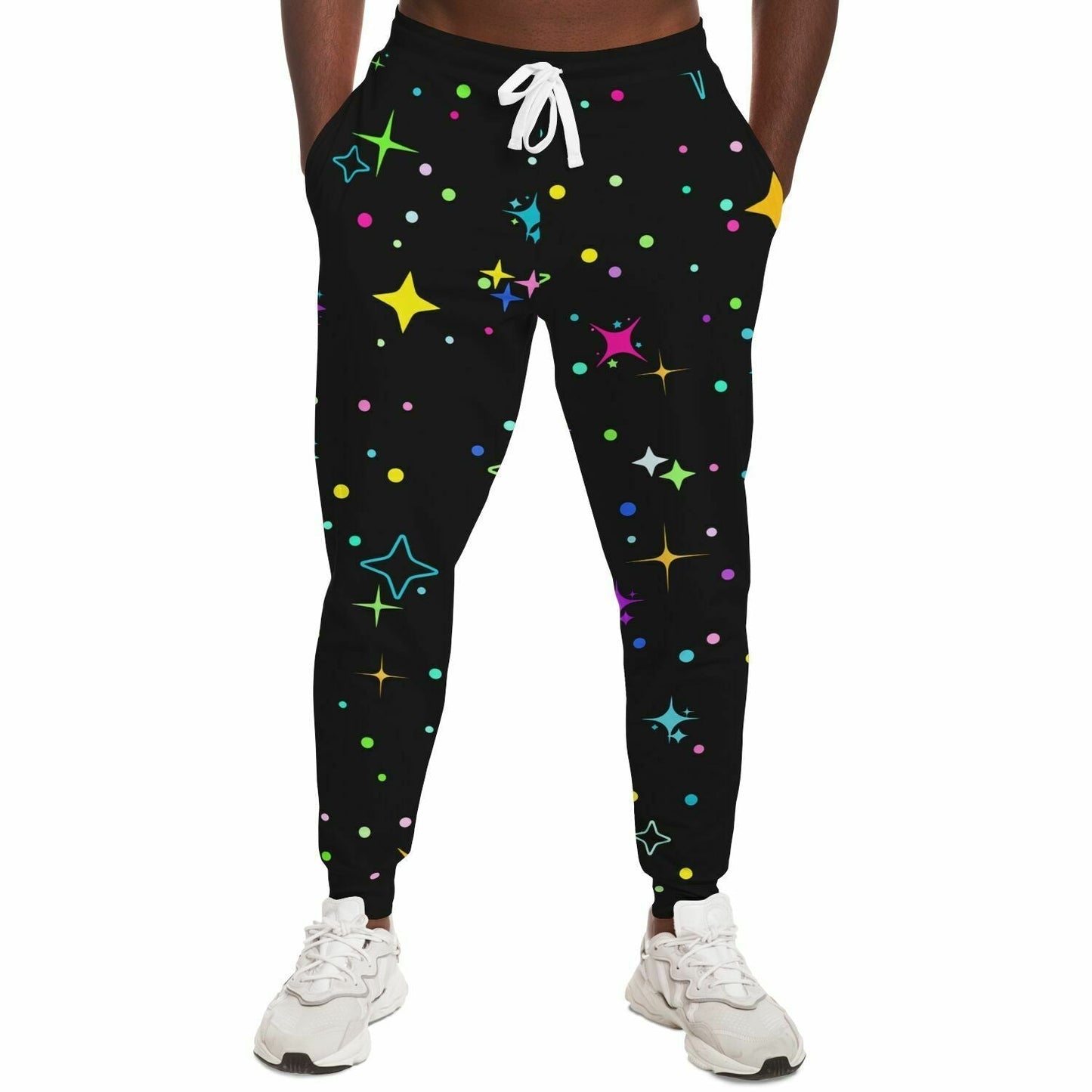 Black Scattered Sparkles Rave Joggers