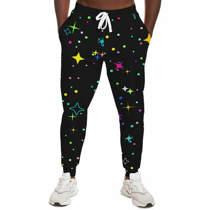 Black Scattered Sparkles Rave Joggers