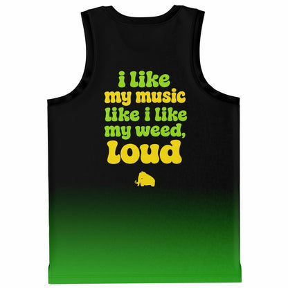 Black Green Cartoon Cannabis Rave Basketball Jersey